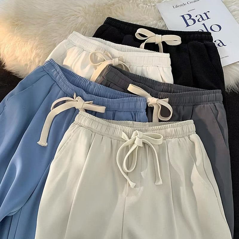 Men’s Ice Silk Loose Pants Korean Style Casual Summer