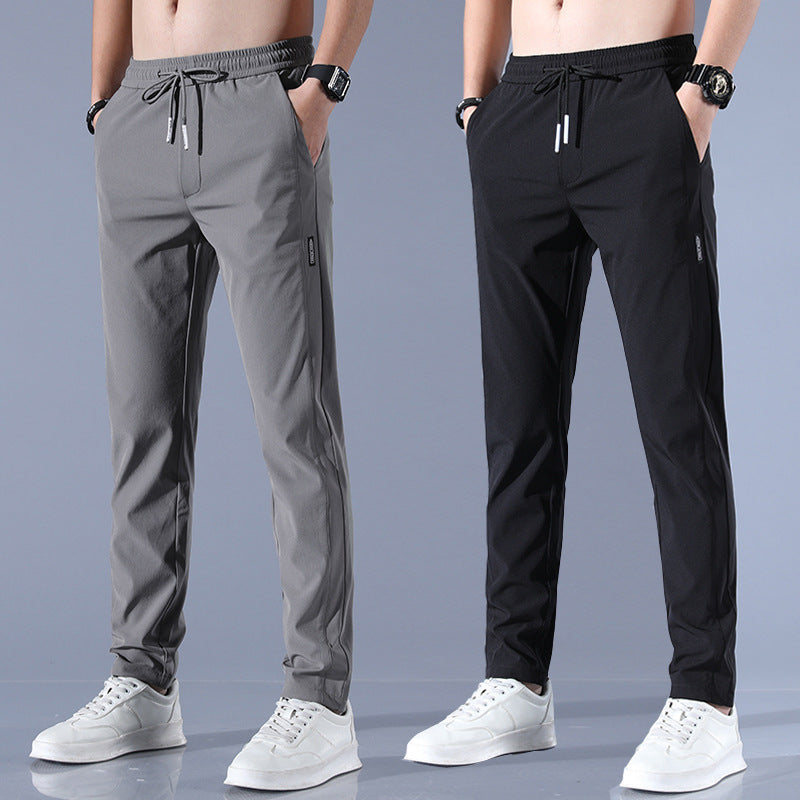 Men’s Black Slim Fit Breathable Casual Pants Summer