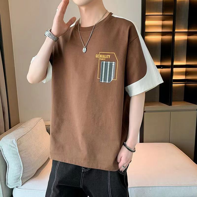 Men’s Ice Silk Printed T-Shirt Loose Fit Summer Fashion