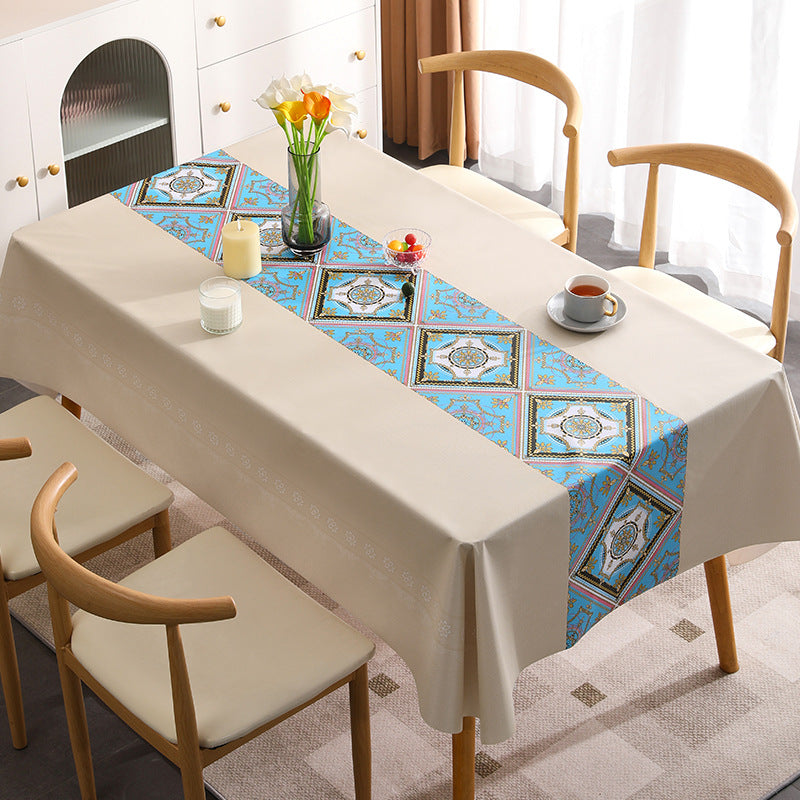 [2026 Nordic-Luxe] Simple Beige "Wish" PVC Tablecloth