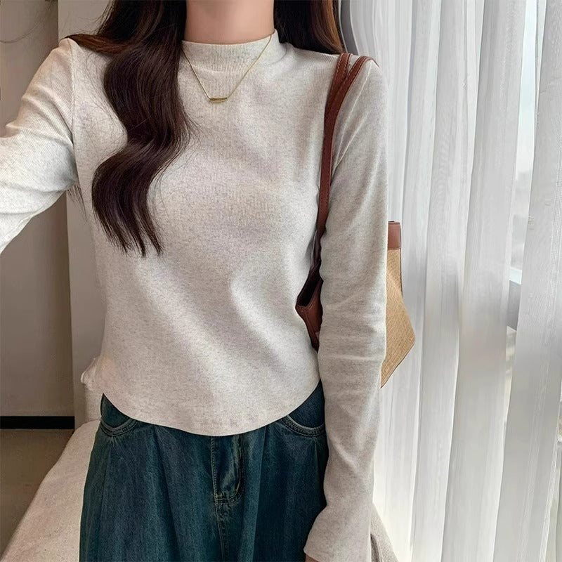 Derong Cotton Stand Collar Women Winter Base Layer Top