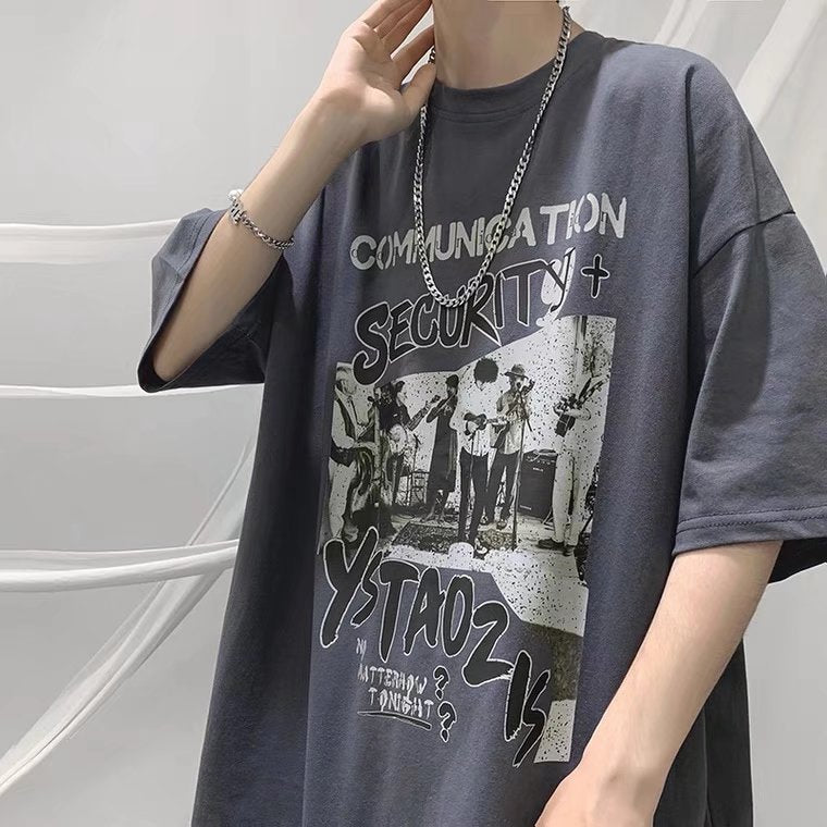 Men’s Graffiti T-Shirt Loose Fit Trendy Couple Wear