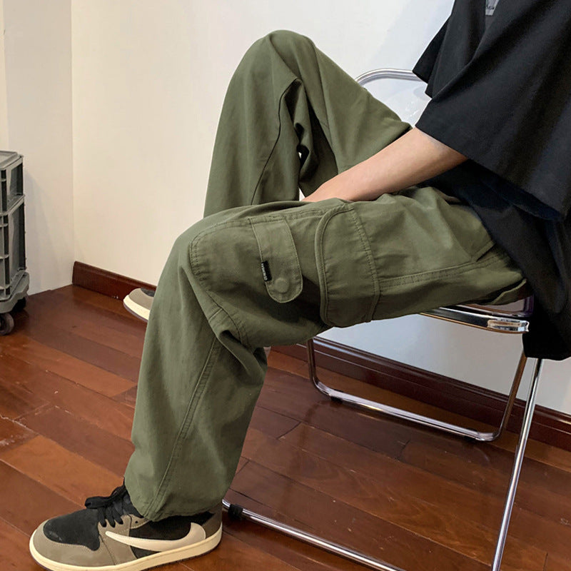 Men’s Army Green Overalls Japanese Cityboy Street