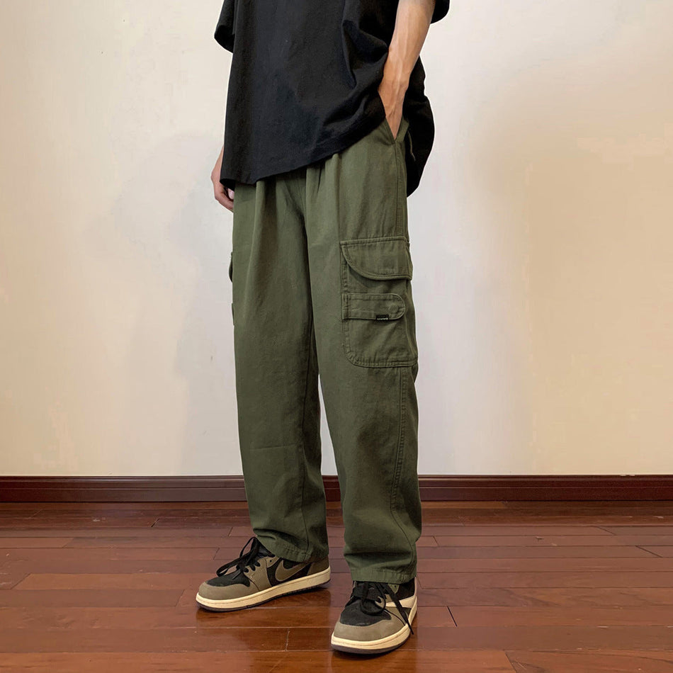 Men’s Army Green Overalls Japanese Cityboy Street