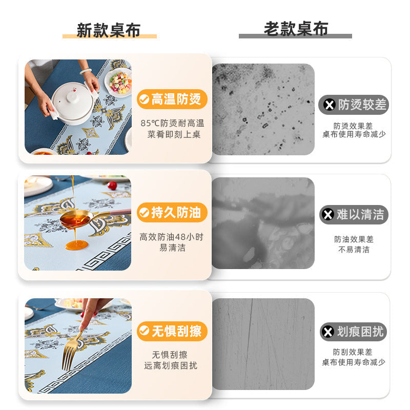 [2026 Cultural-Fusion] Ethnic Style Flower PVC Tablecloth