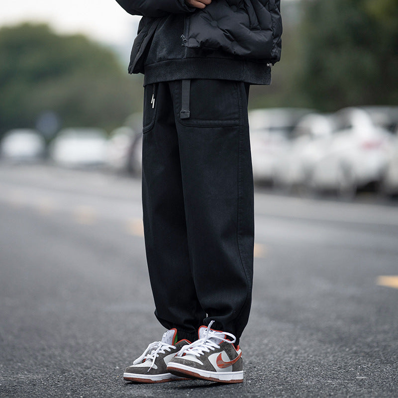 Men’s Japanese Style Cargo Jogger Pants Loose Casual