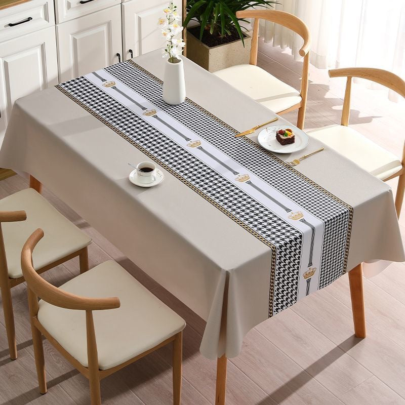 [2026 Continental-Chic] Simple Houndstooth PVC Tablecloth