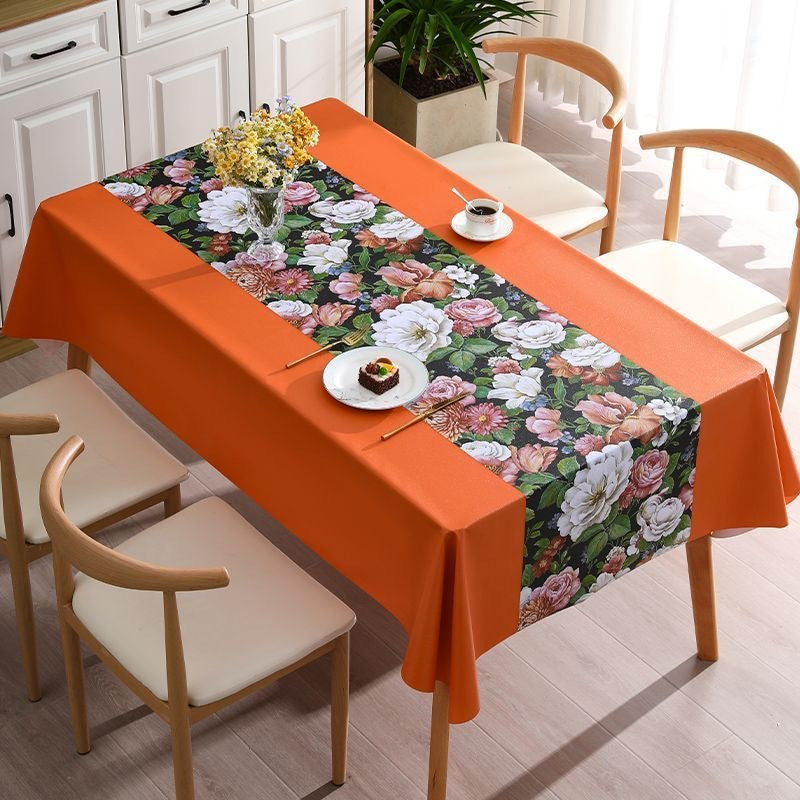 [2026 Advanced-Chic] Simple Flower Rectangular PVC Tablecloth