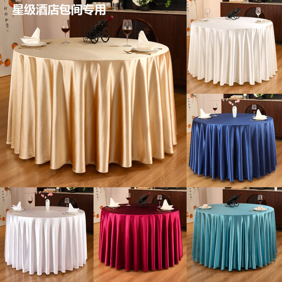 [2026 Grand-Hotel] Silk Satin Glossy Round Tablecloth