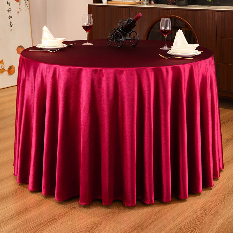 [2026 Grand-Hotel] Silk Satin Glossy Round Tablecloth