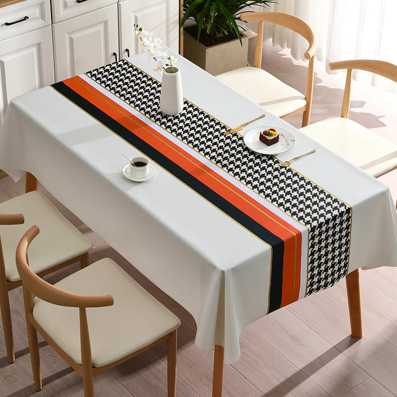 Advanced Houndstooth PVC Waterproof Oilproof Household Tablecloth