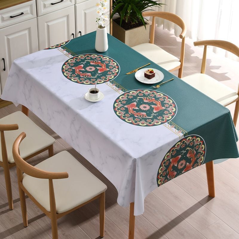 Benzhi Goldfish Abundance Nordic Waterproof PVC Tablecloth