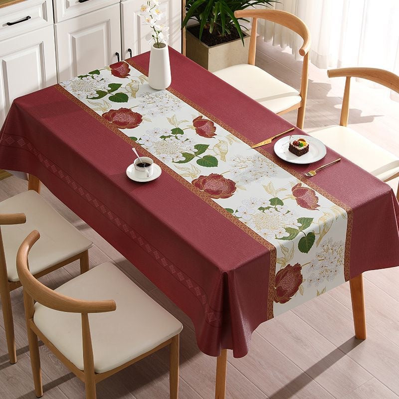 Atmosphere Sense Flower and Bird Apartment PVC Tablecloth
