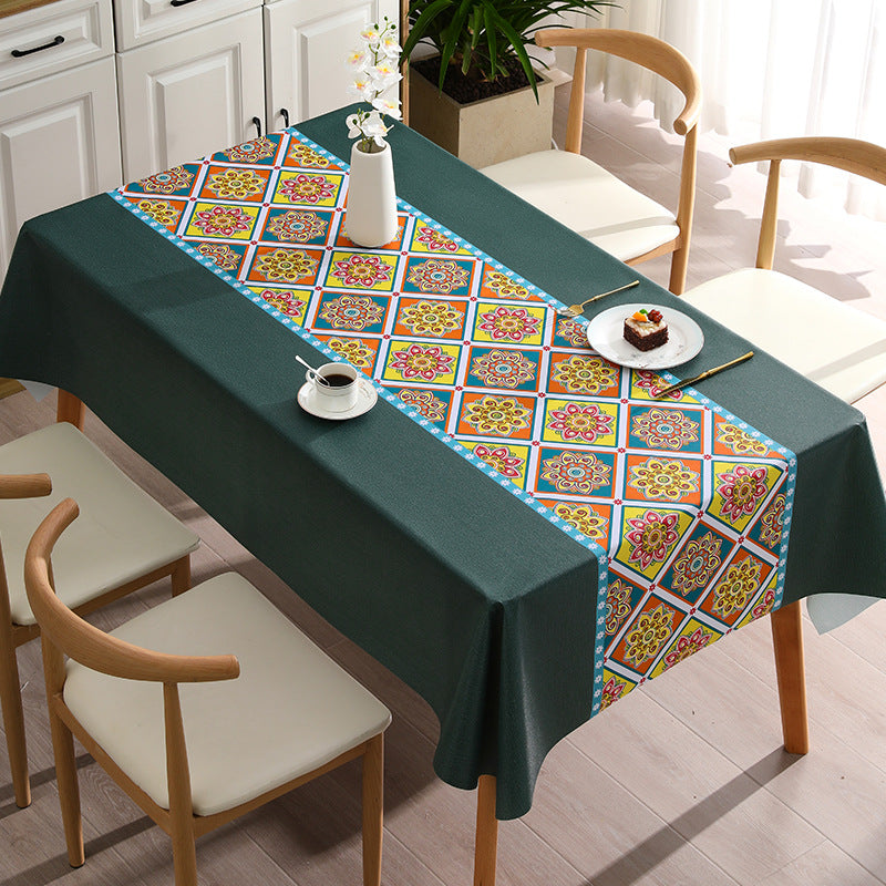 Benzhi Bohemian Ethnic Advanced PVC Waterproof Tablecloth