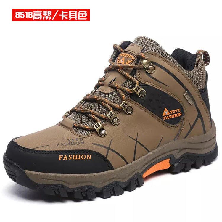 Men’s Warm High-Top Hiking Shoes Winter Fleece Outdoor