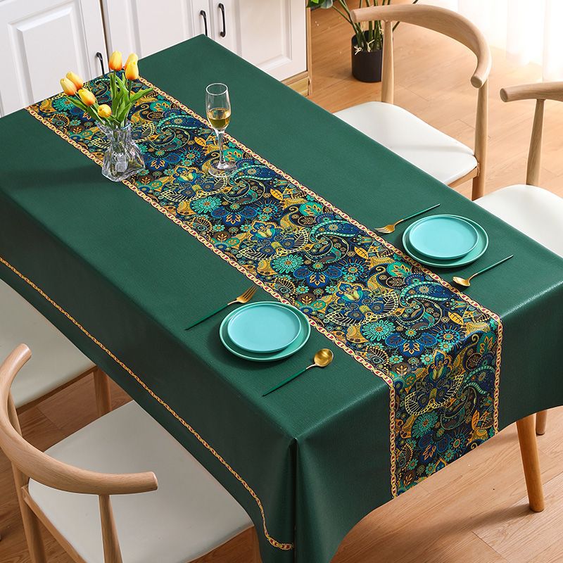 Folk Style Table Flag Internet Celebrated PVC Tablecloth