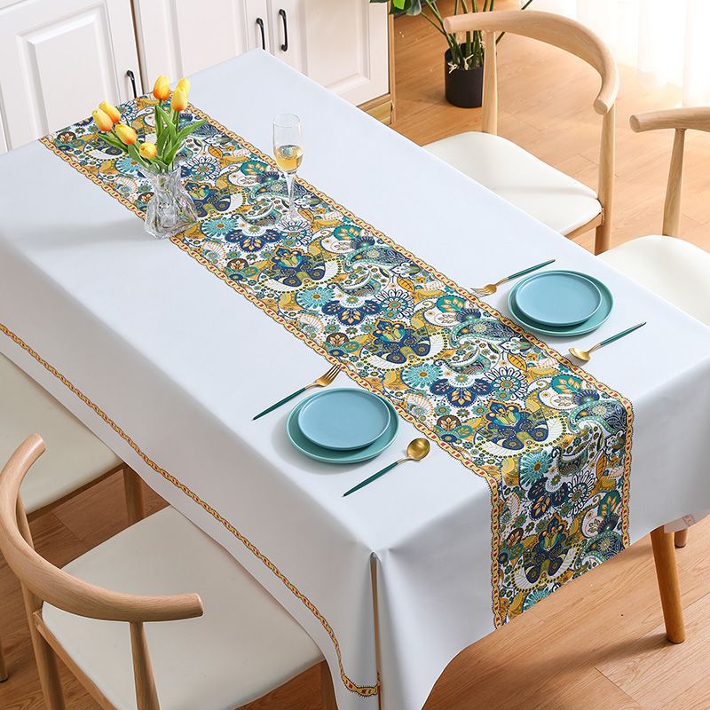 Folk Style Table Flag Internet Celebrated PVC Tablecloth