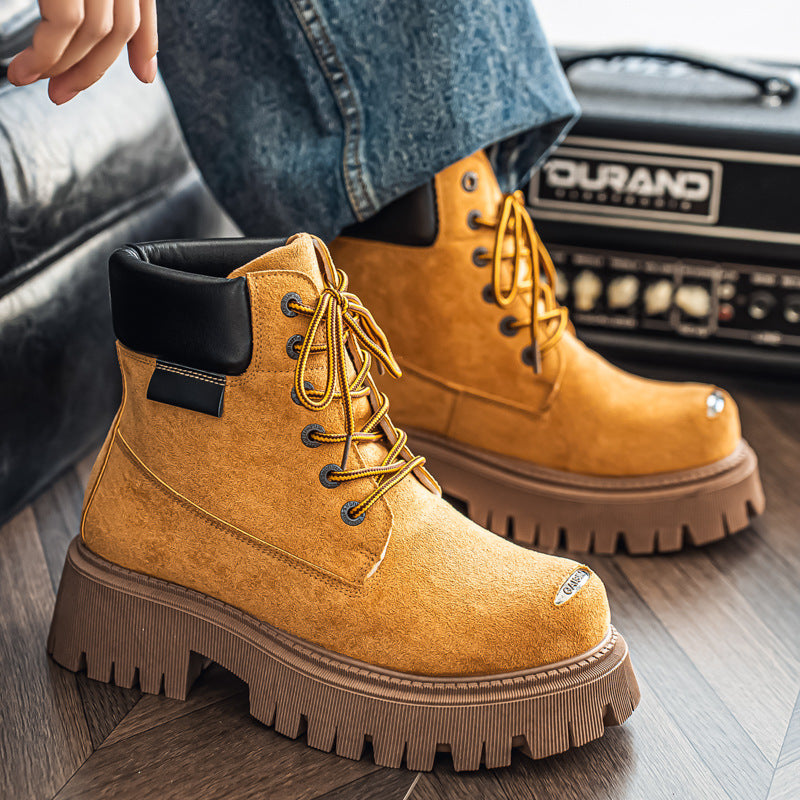 Men’s Retro Motorcycle Boots – High-Top Martin