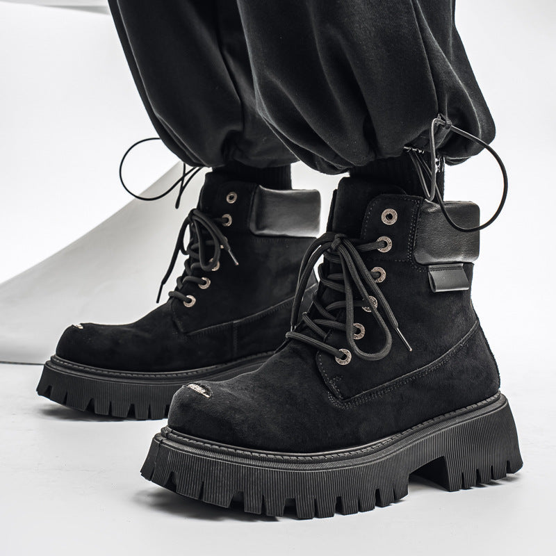 Men’s Retro Motorcycle Boots – High-Top Martin