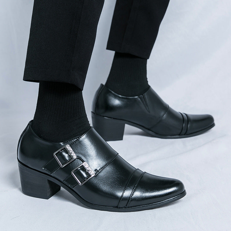 Men’s Glossy Leather Dress Shoes – British Style