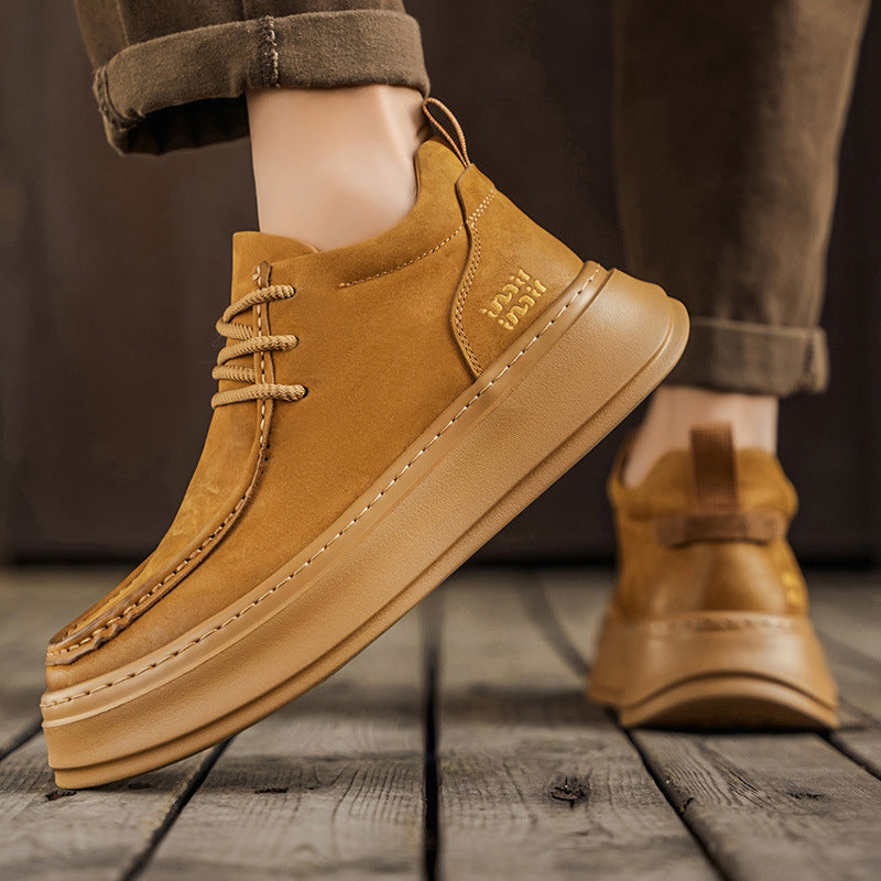 Men’s High-Top Leather Sneakers – Platform Casual