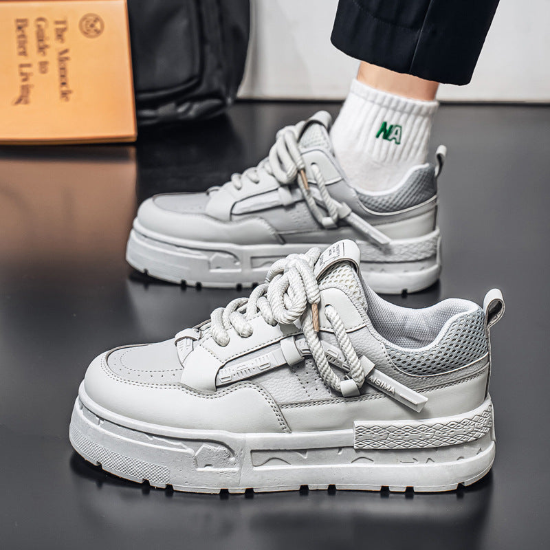 Men’s Leather Skate Shoes – Casual Hong Kong Style