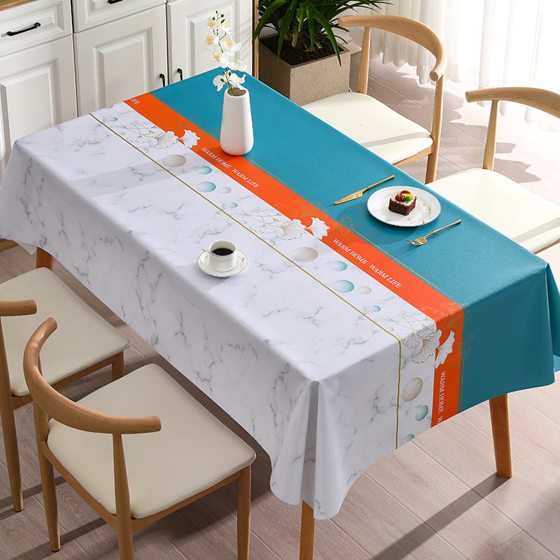 Light Luxury Ginkgo Leaf "Yarn-Touch" PVC Tablecloth