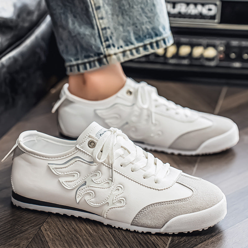 Men’s Casual Leather Sneakers – Trendy Low Top