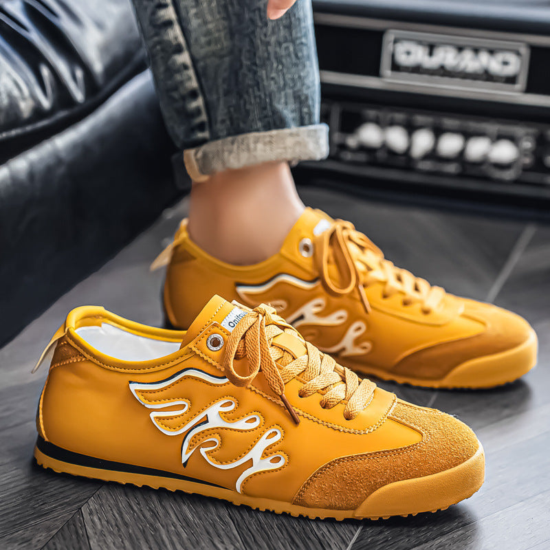 Men’s Casual Leather Sneakers – Trendy Low Top
