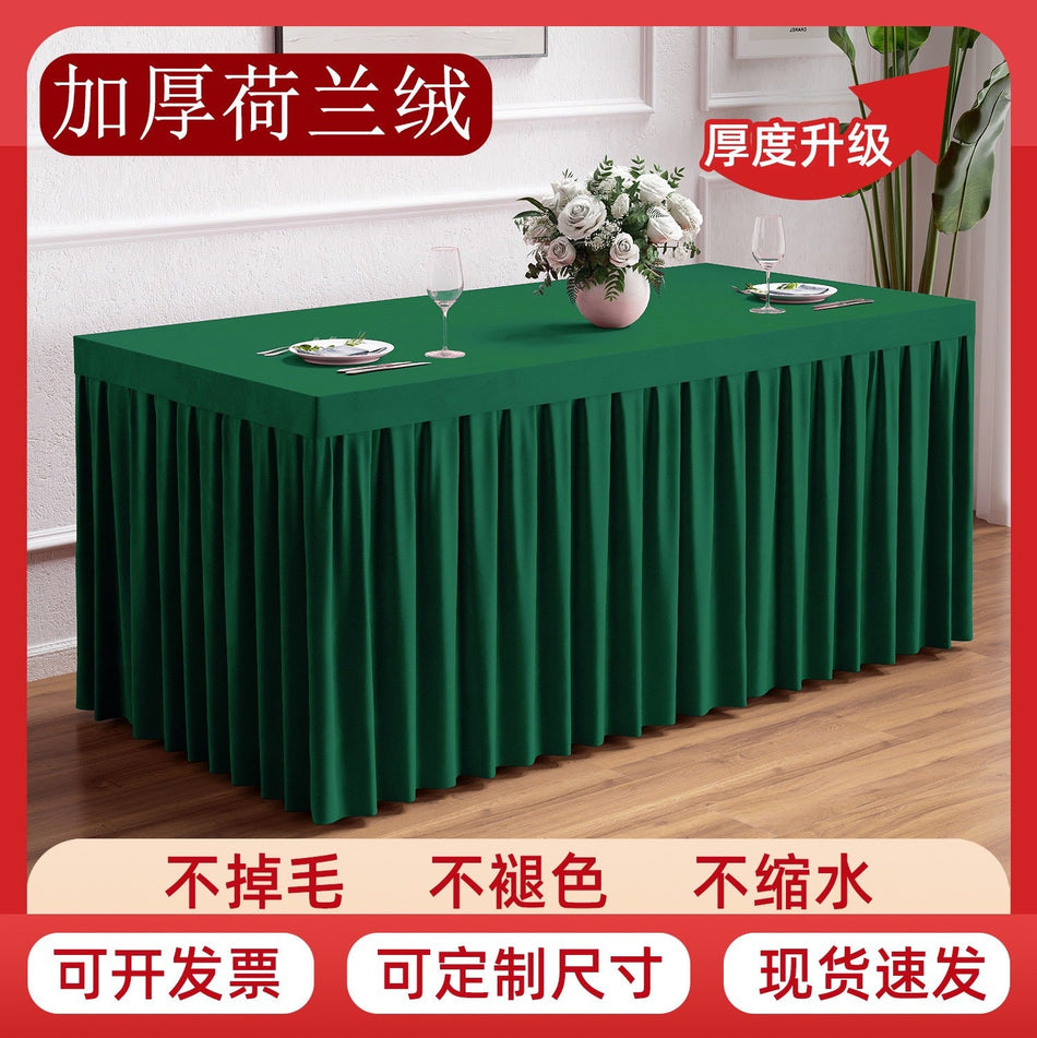 Thickened Dutch Velvet Rectangular Tablecloth & Skirt