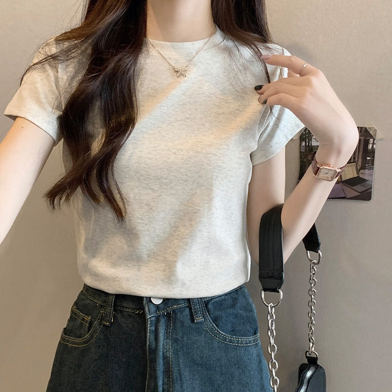 European Cotton Basic T-Shirt Women Summer 2026