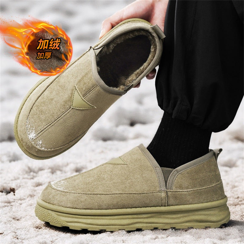 Men’s Winter Slip-On Snow Boots – Warm Cotton Shoes
