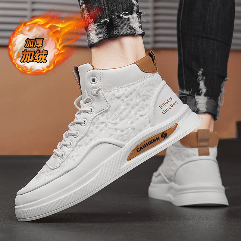 Men’s Winter High-Top Sneakers – Warm Cotton Shoes