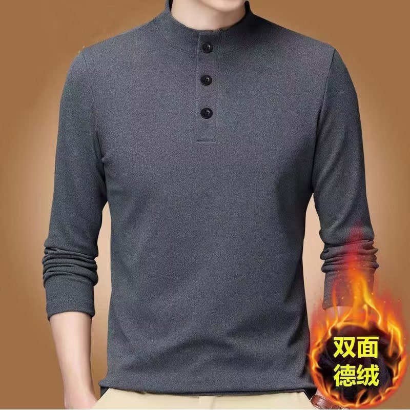 Men’s Velvet Turtleneck Shirt – Warm Inner Wear