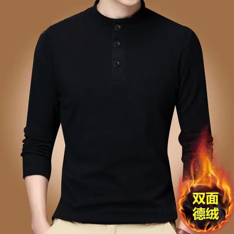 Men’s Velvet Turtleneck Shirt – Warm Inner Wear