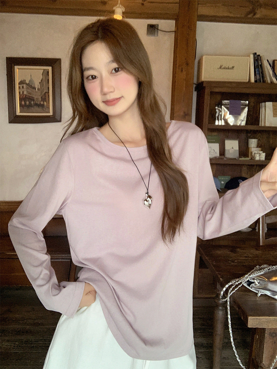 Korean Striped Off-Shoulder T-Shirt Women 2026 Summer