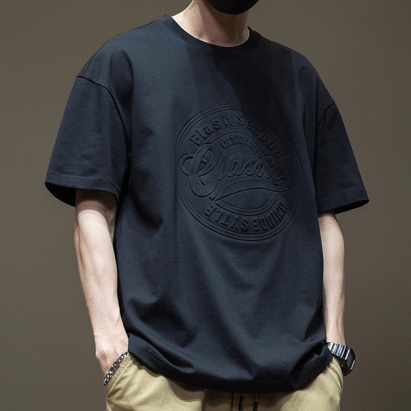 Men’s Oversized Black T-Shirt – 3D Printed Style