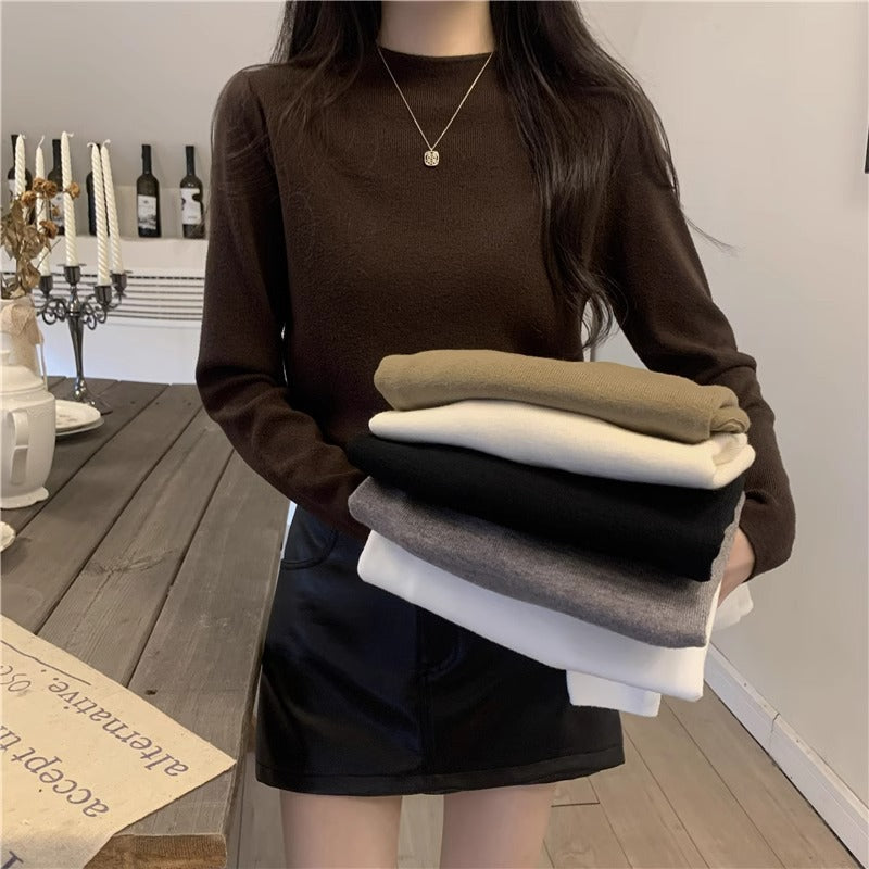 Women’s Half Turtleneck Fleece Slim Fit Sweater