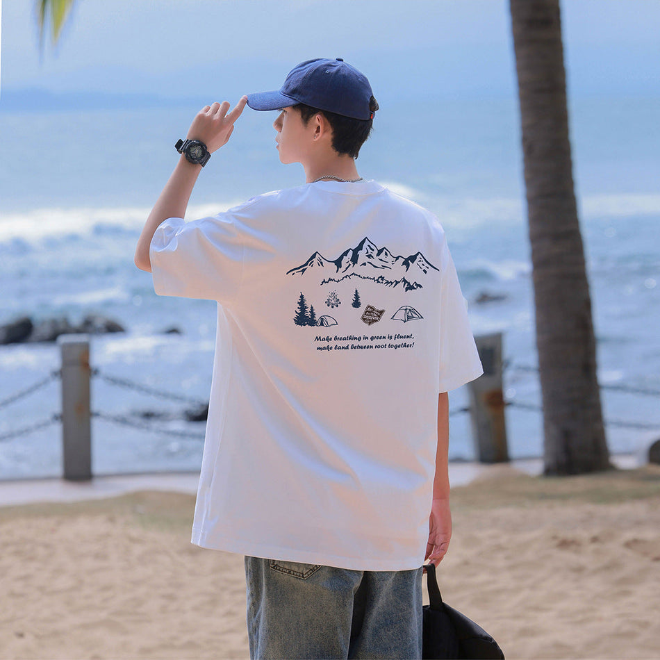 Men’s Heavy Cotton White T-Shirt – Loose Fit