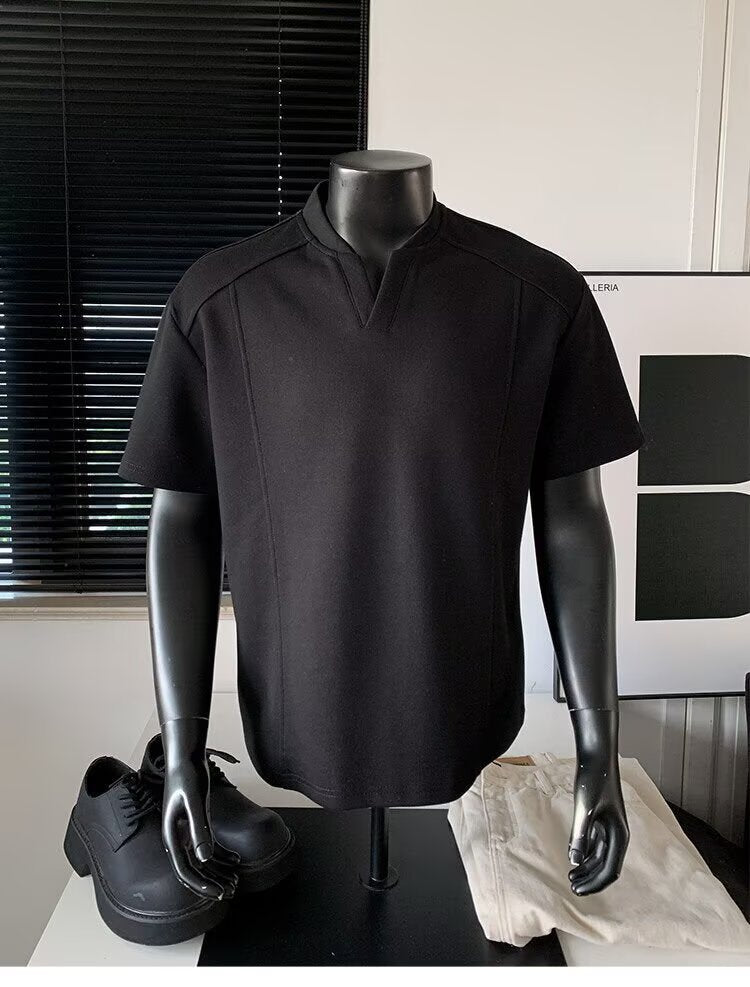 Men’s V-Neck Retro T-Shirt – Simple Casual Style