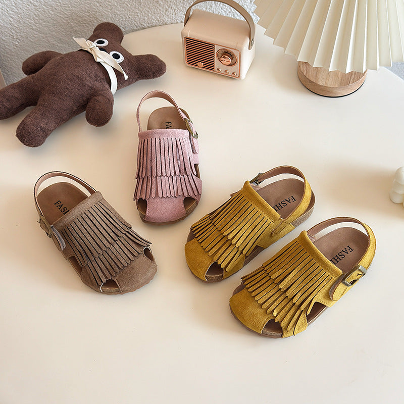 2026 Kids’ Tassel Closed-Toe Soft Sandals – Kids Fashion Nepal | Tudoholic