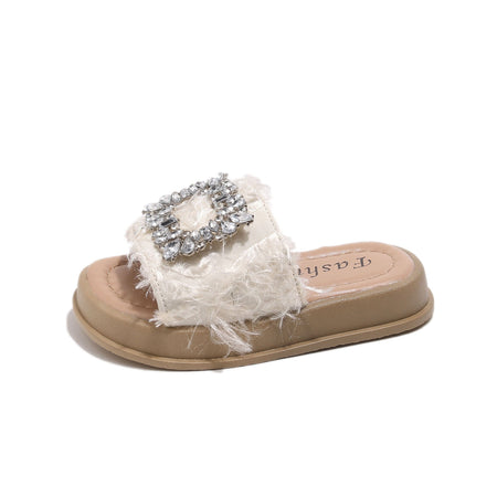2026 Girls’ Rhinestone Buckle Slip-On Sandals – Kids Fashion Nepal | Tudoholic