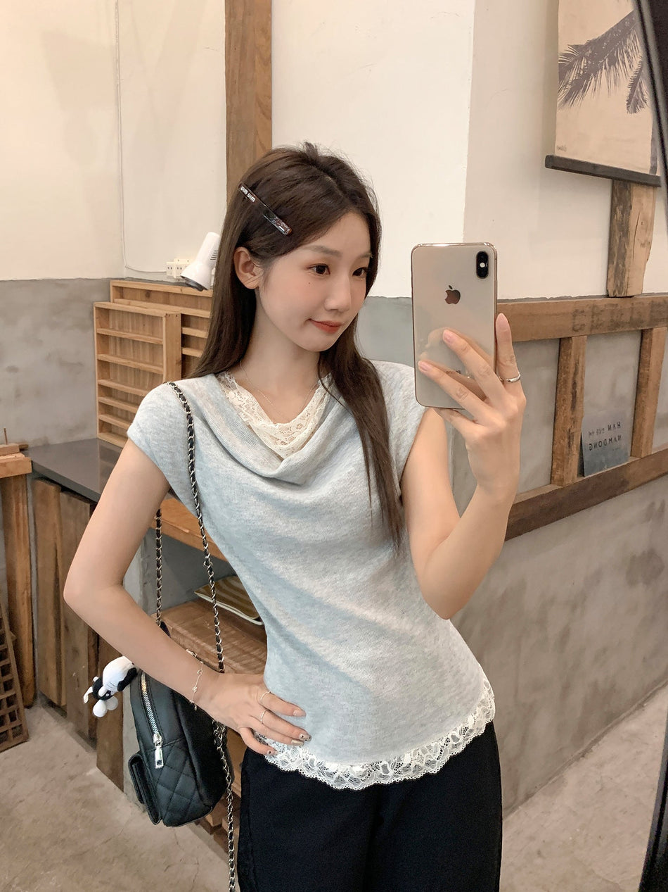 Women’s Striped Contrast Embroidered Summer T-Shirt
