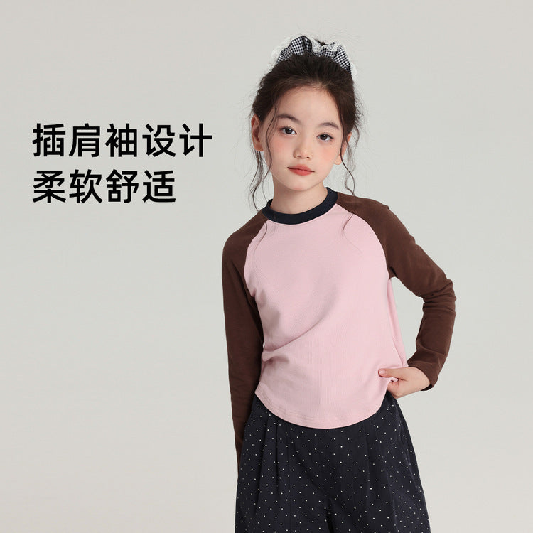 Pudding Haru Girls’ Color-Block Long-Sleeve T-Shirt – Kids Fashion Nepal | Tudoholic
