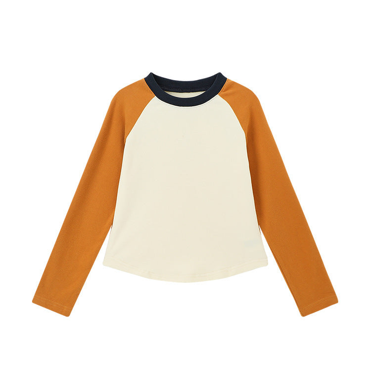 Pudding Haru Girls’ Color-Block Long-Sleeve T-Shirt – Kids Fashion Nepal | Tudoholic