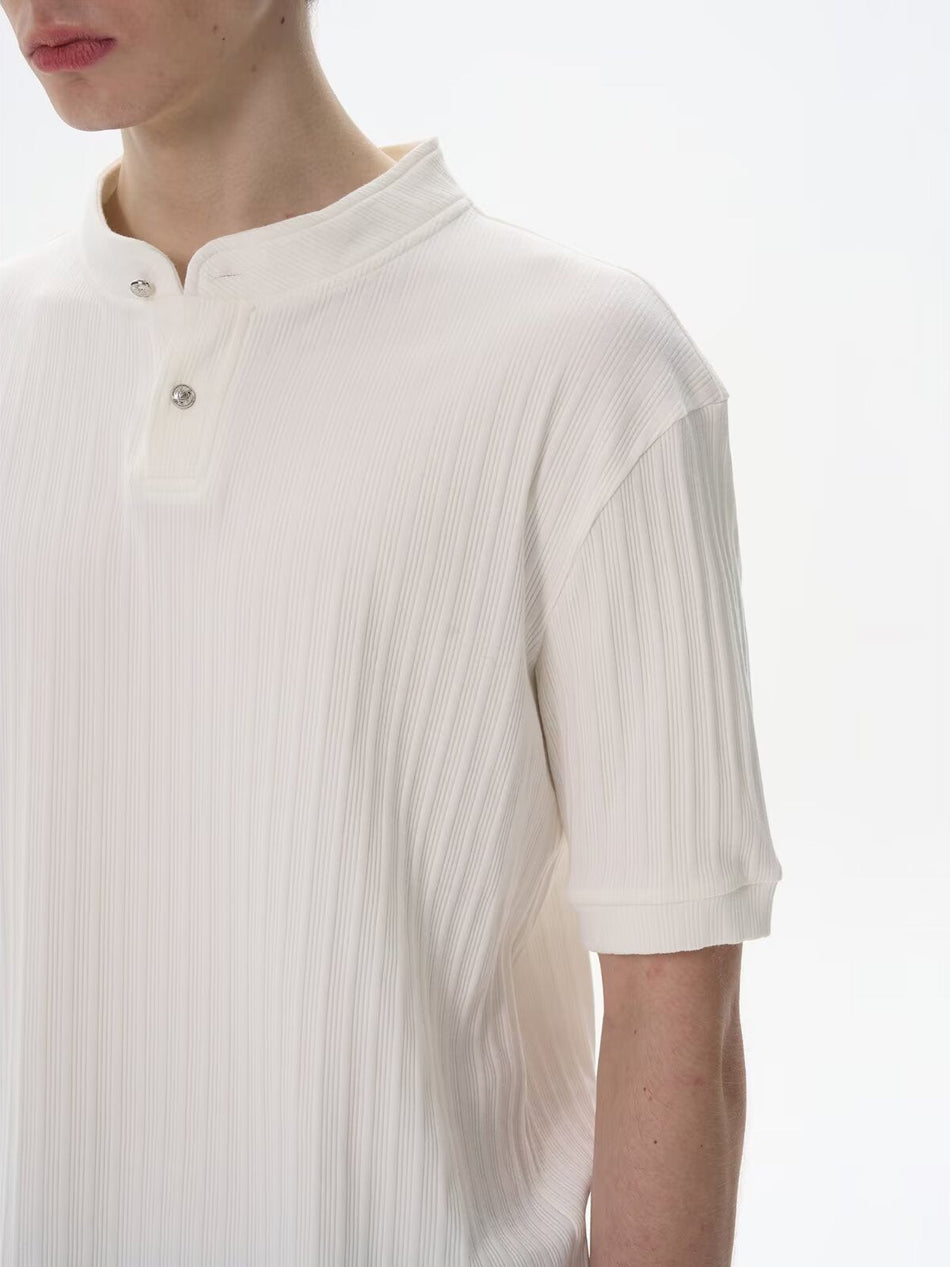 Men’s Old Money Henley T-Shirt – Boxy Casual Style