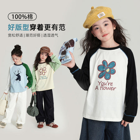 Pudding Haru Girls’ Loose Raglan Long-Sleeve Tee 2026 – Kids Fashion Nepal | Tudoholic