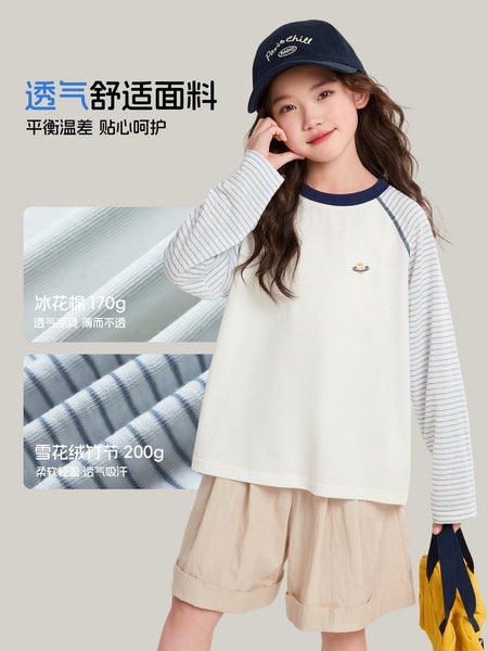 Pudding Haru Girls’ Summer Funny Long-Sleeve Tee 2026 – Summer Kids Fashion Nepal | Tudoholic
