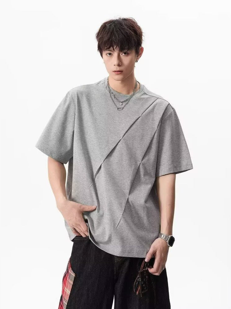 Men’s Boxy Pleated T-Shirt – Cleanfit Couple Style