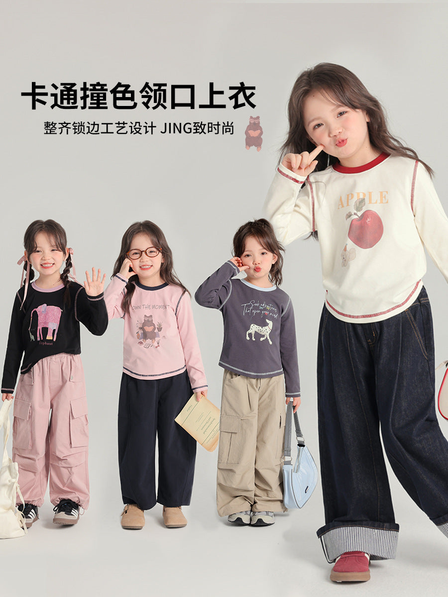 2026 Girls’ Cartoon Long-Sleeve T-Shirt Kidswear – Kids Fashion Nepal | Tudoholic